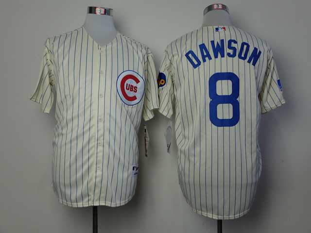 Men Chicago Cubs 8 Dawson Cream Throwback 1969 MLB Jerseys
